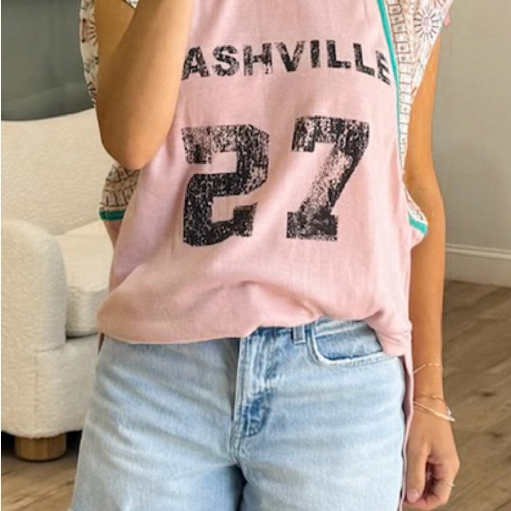 Nashville' Embellished Tee | Blush |